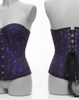 Corsetto Overbust Damascato Nero e Viola (Sartoriale)