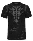 Punk Rave - Maglia a maniche corte in stile punk rave nero Gothic punk