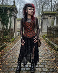 Corsetto Overbust Damascato Nero e Rosso (Sartoriale)