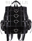 Borsa gotica nera, imbracatura cuore, zaino quadrato "HEAVY HEART BACKPACK"