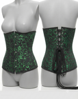 Corsetto Underbust Damascato Nero e Verde (Sartoriale)