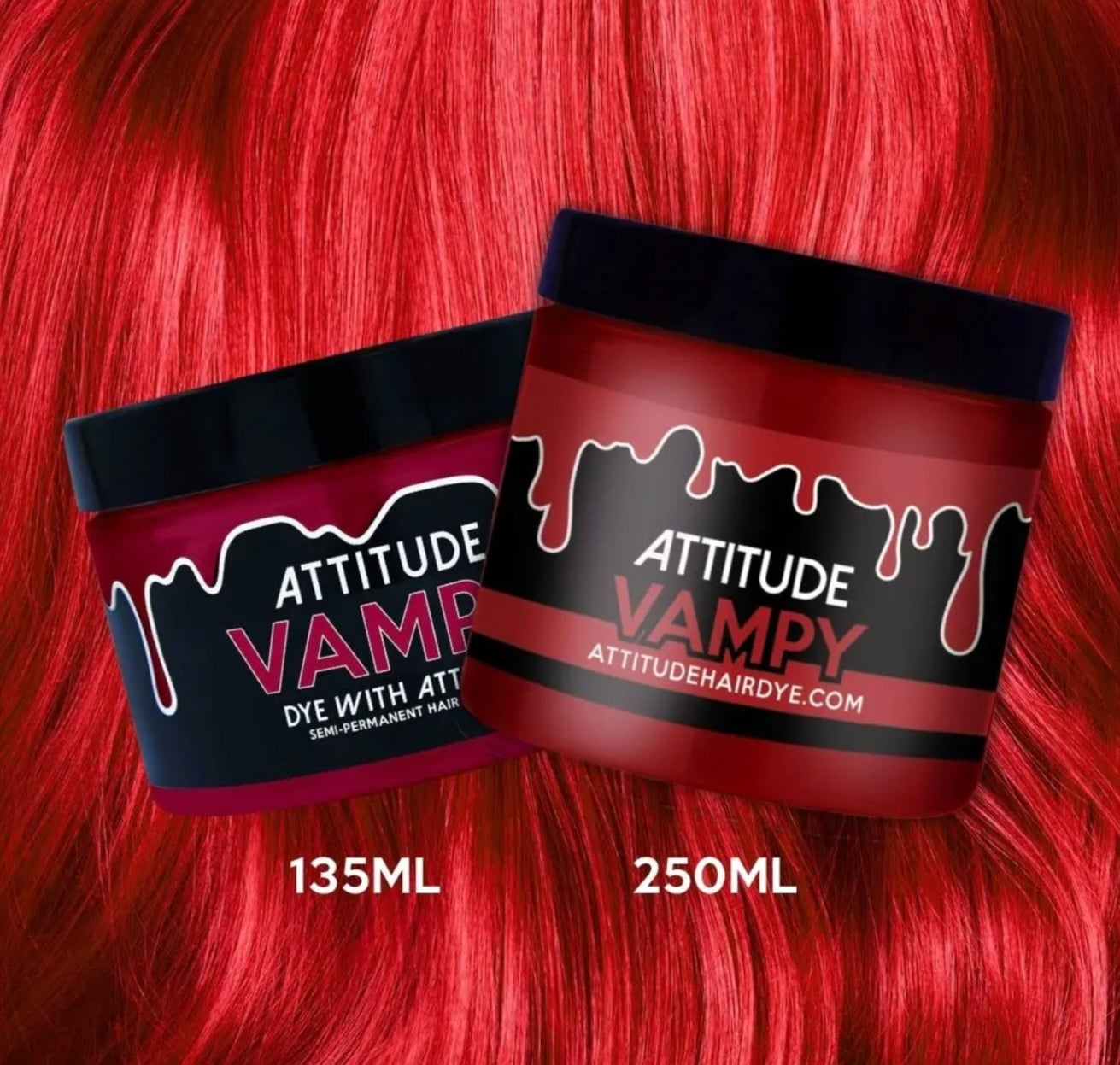 XL 250 ml size Attitude Hair Dye - Tinta per capelli Vampy, vegana, cruelty-free