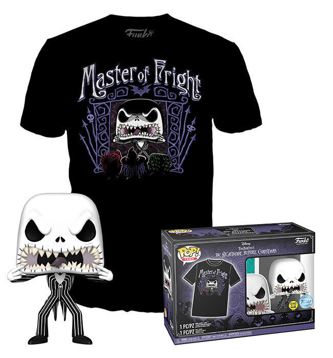Nightmare Before Christmas SET Jack GITD + T-Shirt   (Taglia L) POP & Tee Vinyl Figure