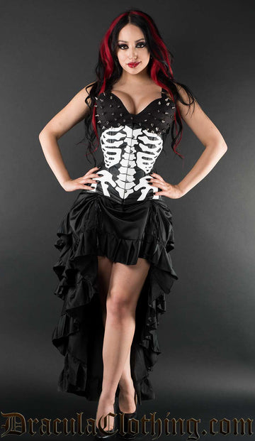 Dracula Clothing - Gonna vittoriana raso nera