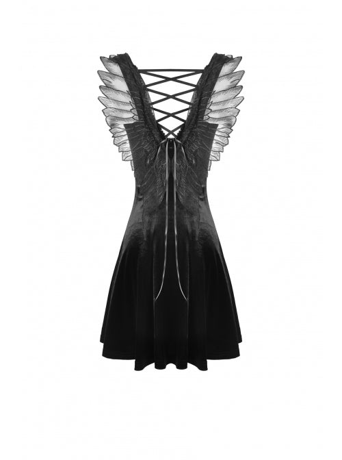 Velvet Winged Dress