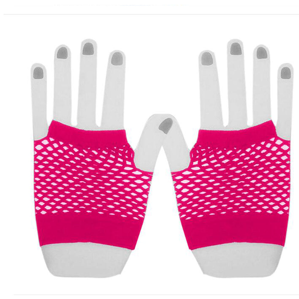 Guanti a rete corti Fucsia