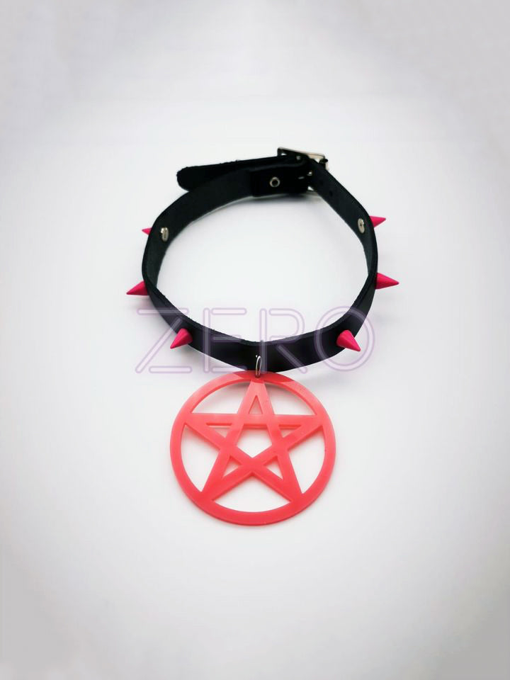 Custom Choker Pink Pentagram
