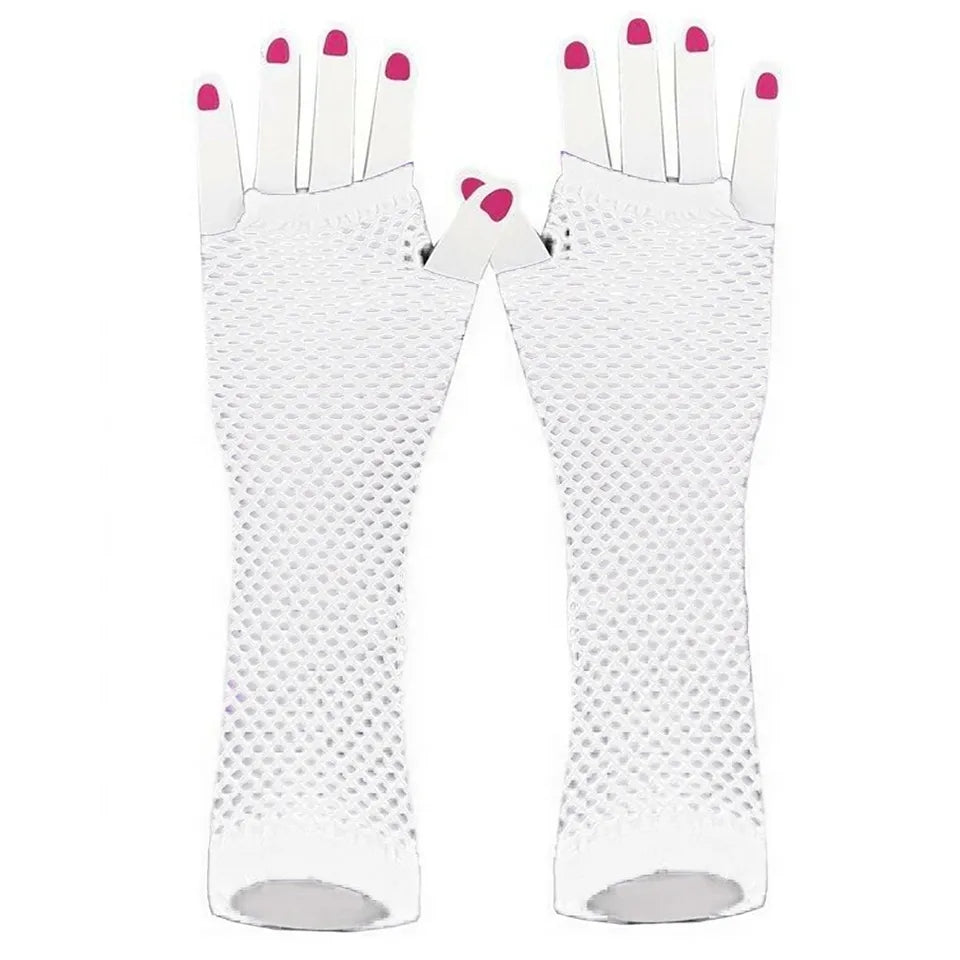 Guanti a rete lunghi White