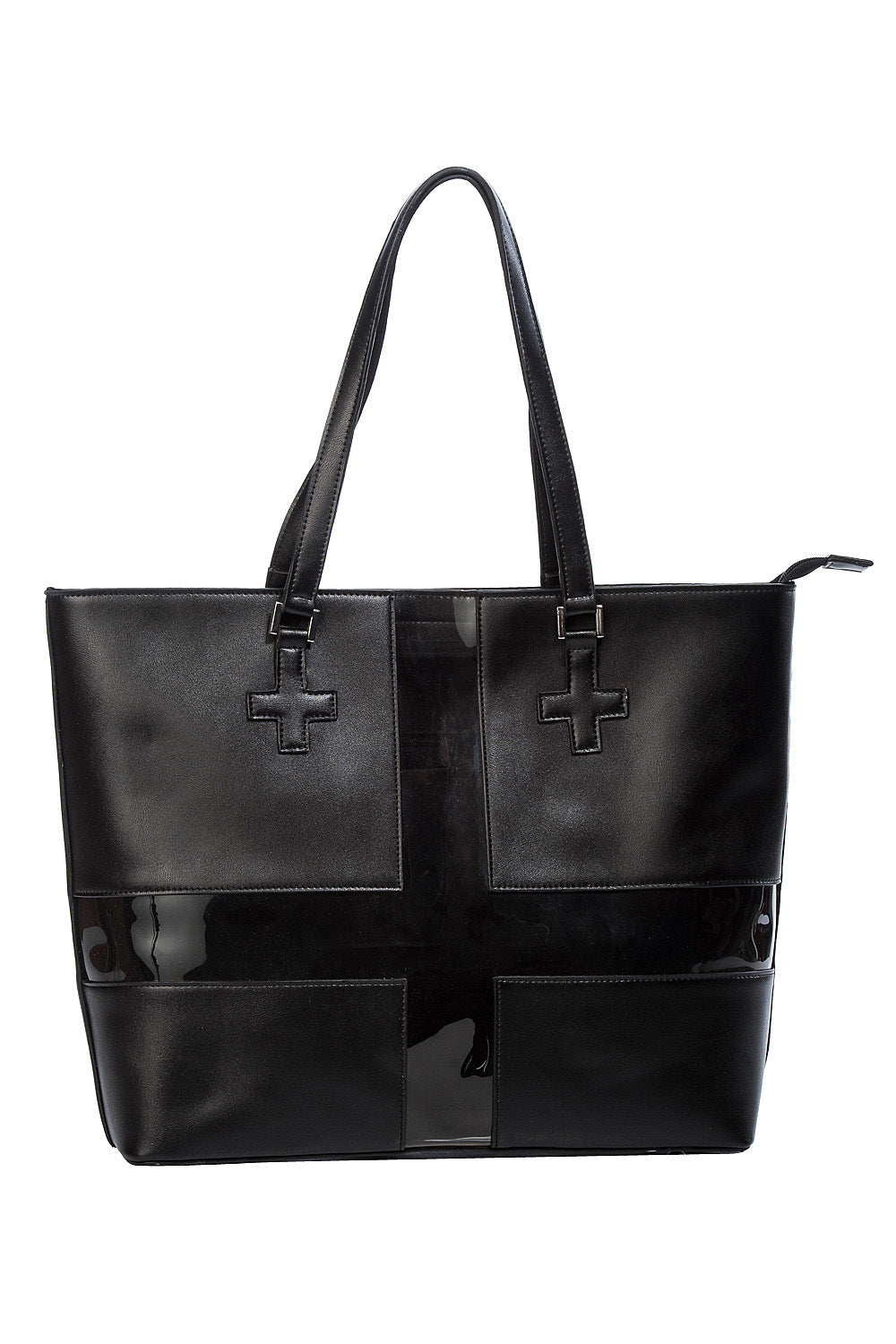 Borsa con disegno croce trasparente