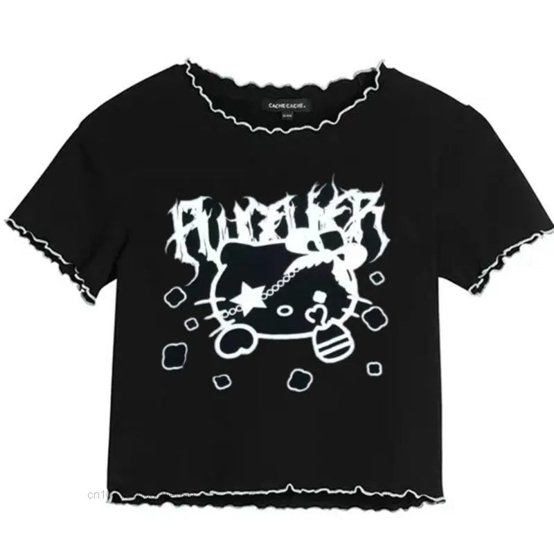 T-shirt Grunge Hello Kitty