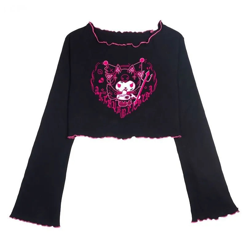 T-shirt manica lunga Black & Pink Kuromi