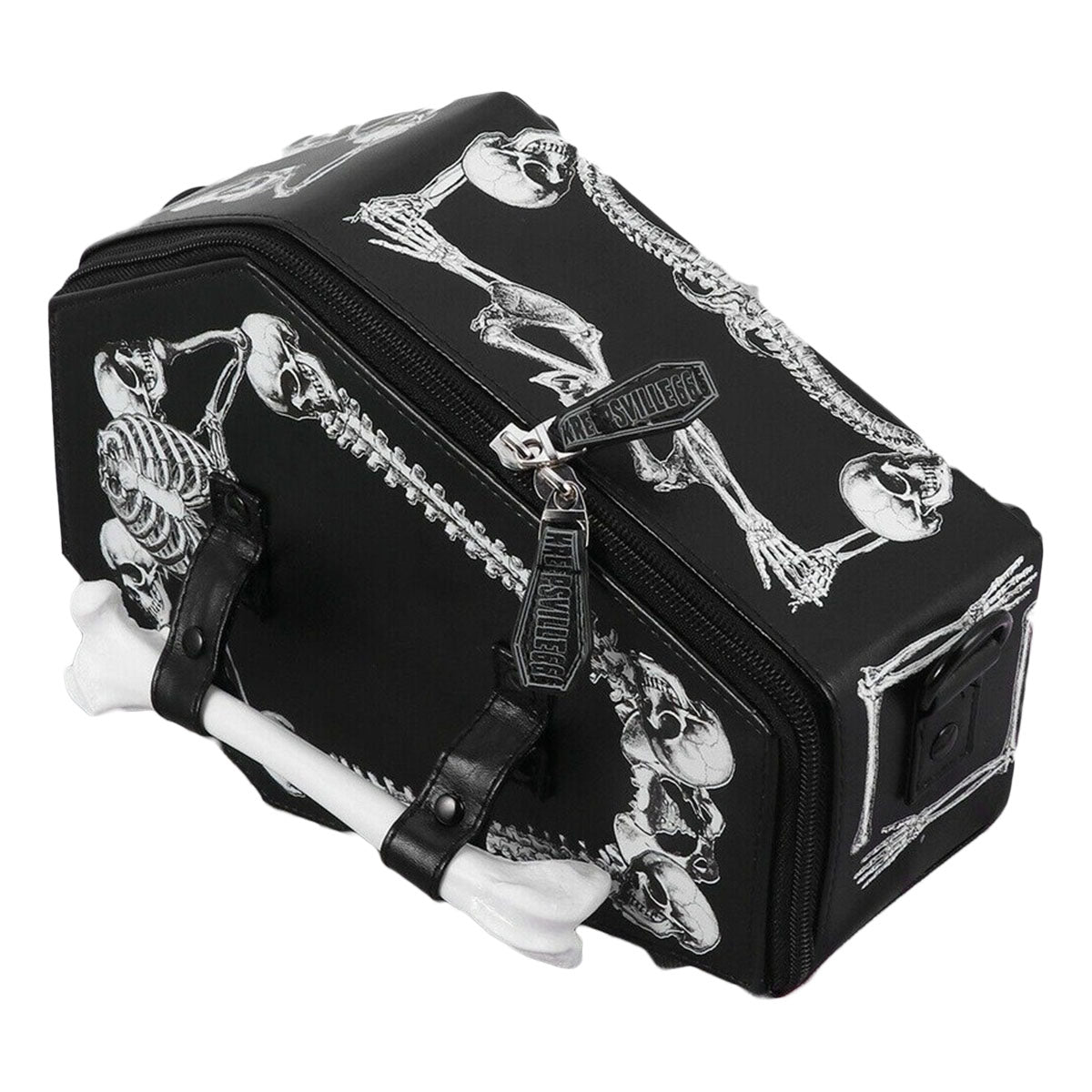 KREEPSVILLE 666 BORSA A FORMA DI BARA CON OSSA E SCHELETRI