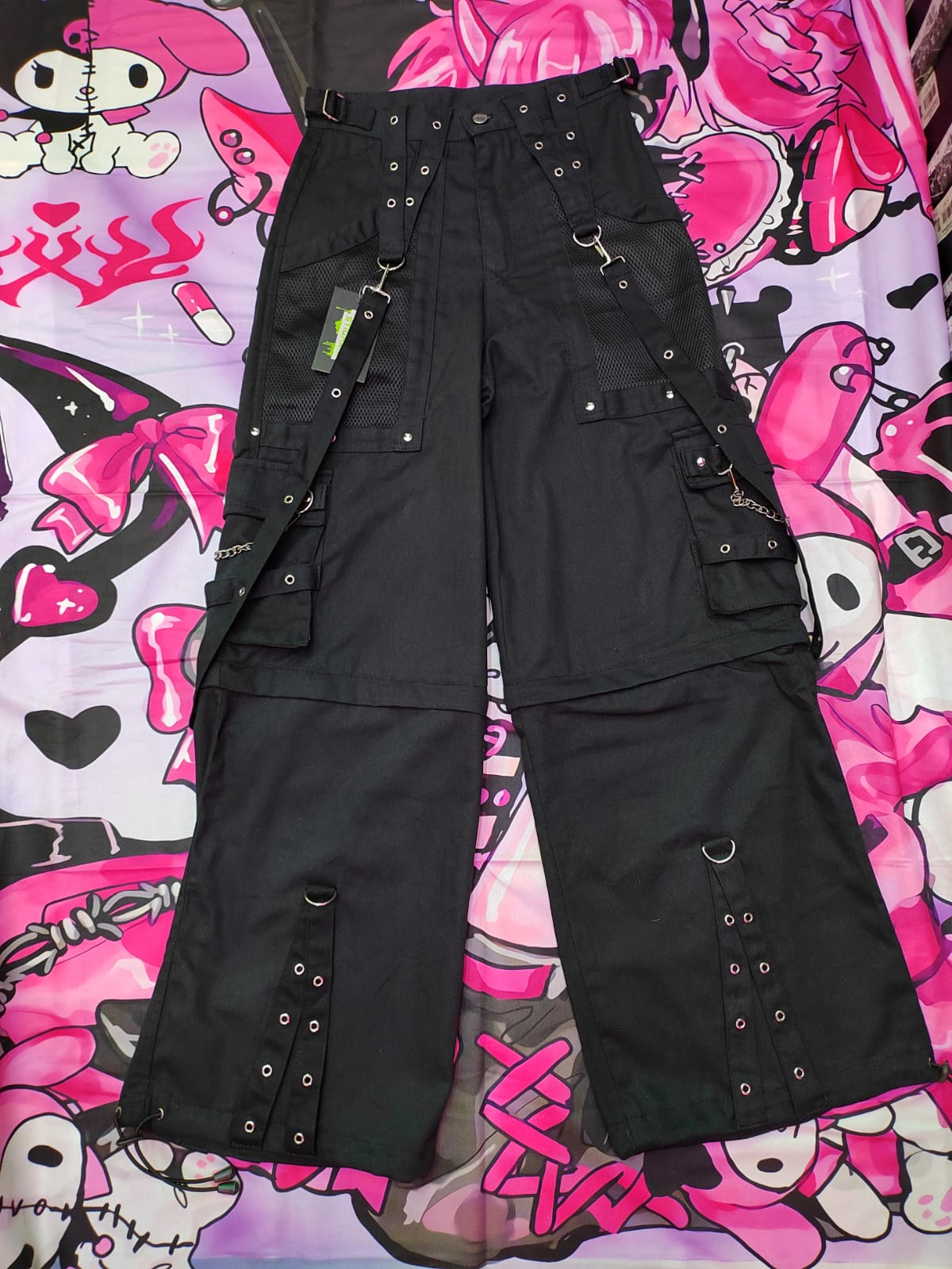 Pantaloni cargo cybergoth nero