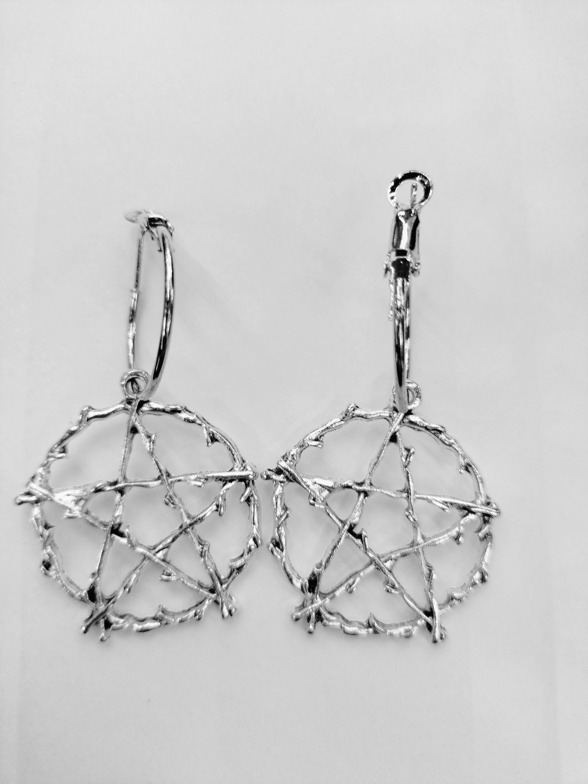 Orecchini cerchietto pentagramma