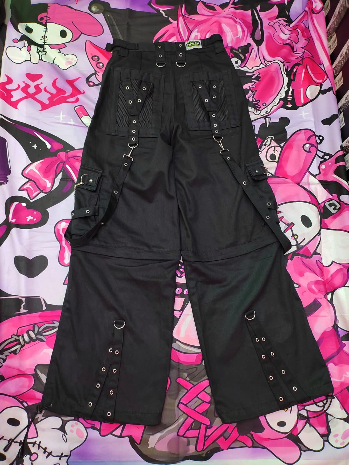 Pantaloni cargo cybergoth nero