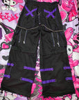 Pantaloni cargo cybergoth nero e viola