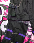 Pantaloni cargo cybergoth nero e viola