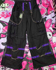 Pantaloni cargo cybergoth nero e viola