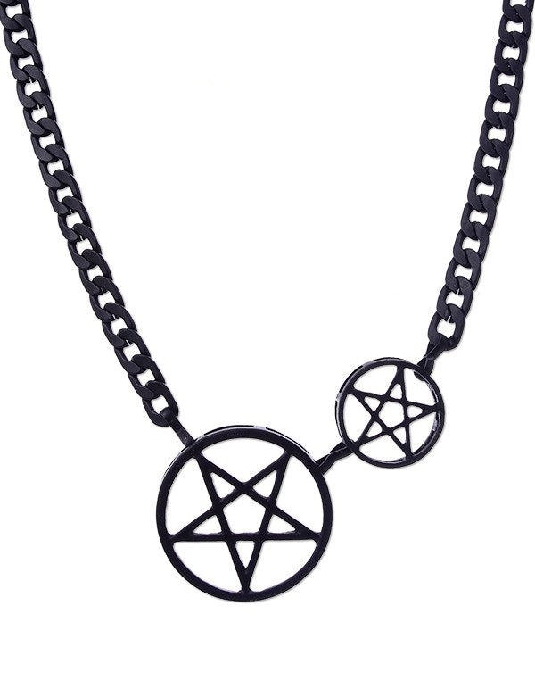 Collana Double Pentagramm Black
