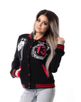 Giacca Varsity Mercoledì nera e rossa
