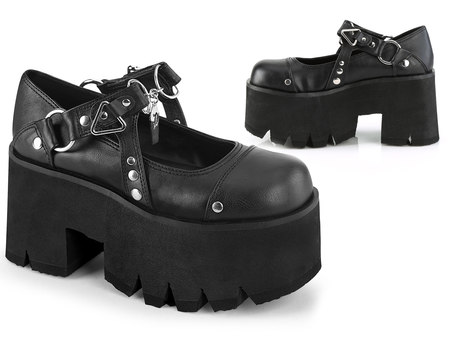 DEMONIACULT ASHES-37 Black Vegan Leather