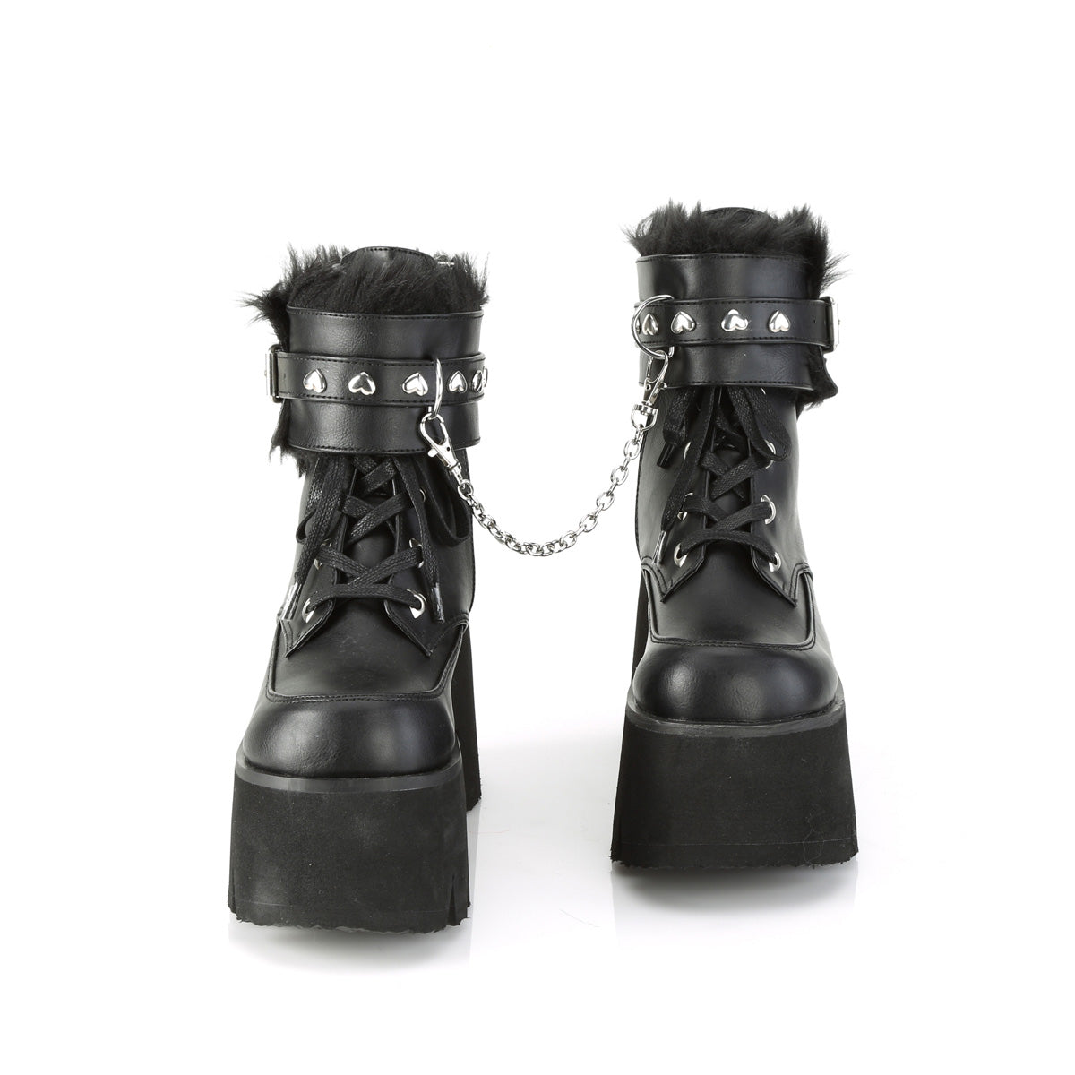 DEMONIACULT ASHES-57 Black Vegan Leather and Suede