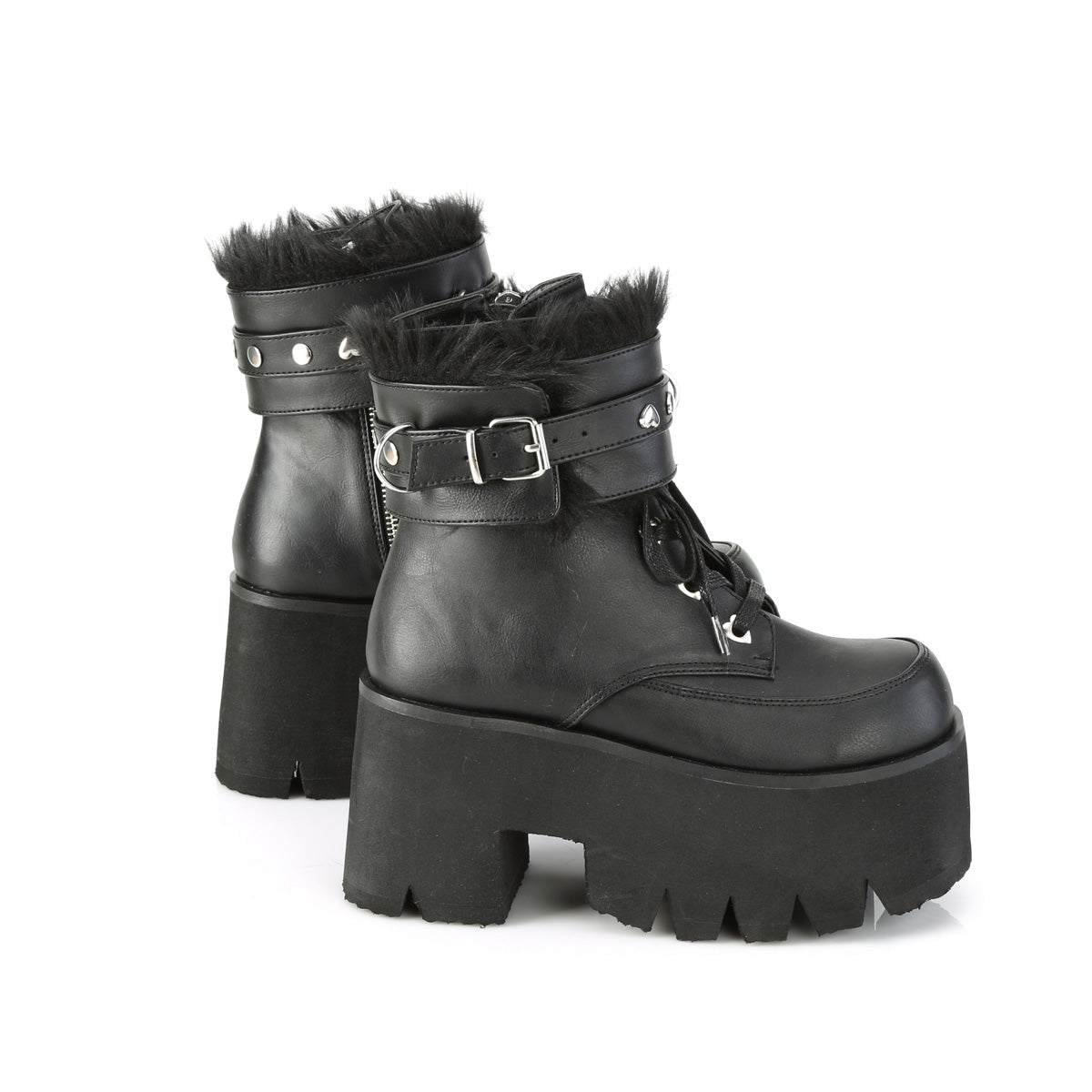 DEMONIACULT ASHES-57 Black Vegan Leather and Suede