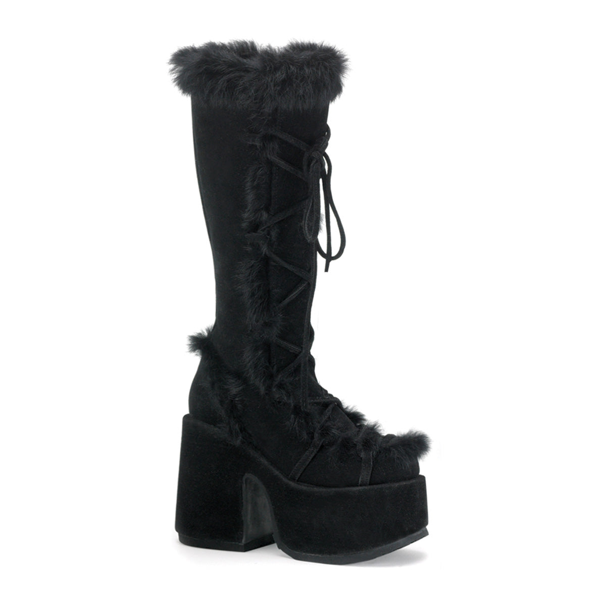DEMONIACULT CAMEL-311 Black Vegan Suede