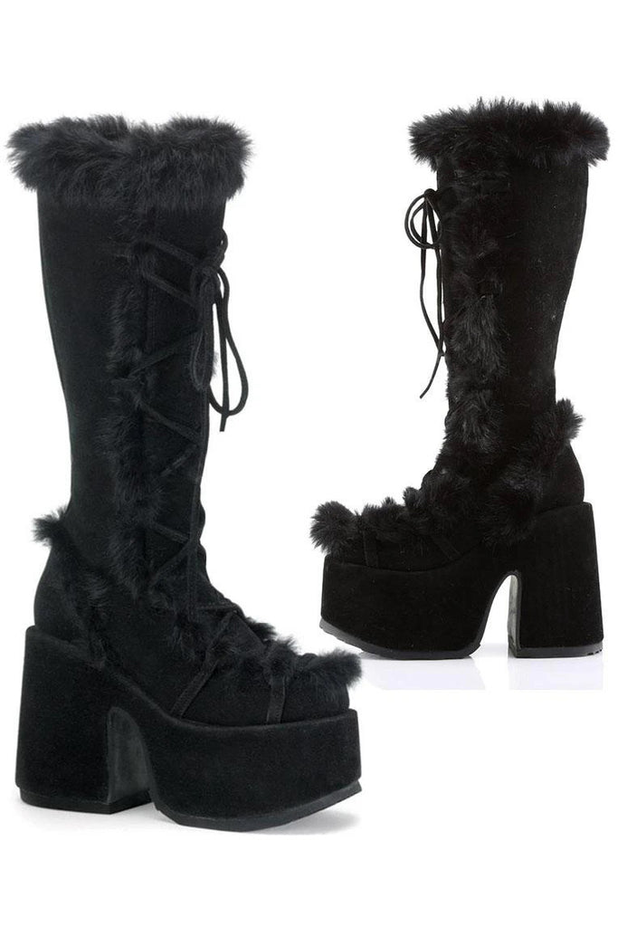 DEMONIACULT CAMEL-311 Black Vegan Suede