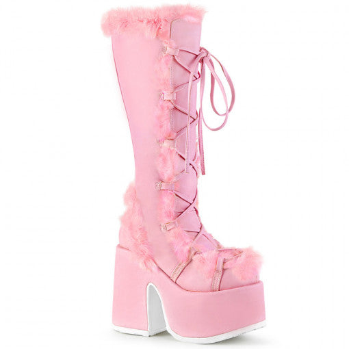 DEMONIACULT CAMEL-311 Pink Vegan Suede