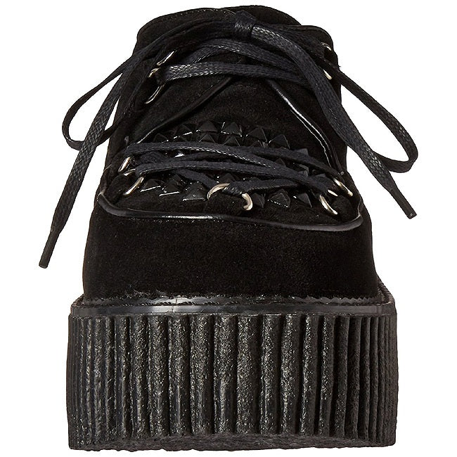 DEMONIACULT CREEPER-216 Black Vegan Suede