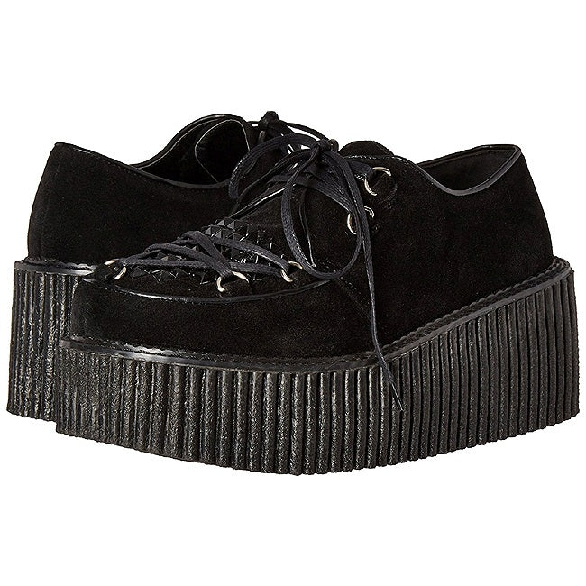 DEMONIACULT CREEPER-216 Black Vegan Suede