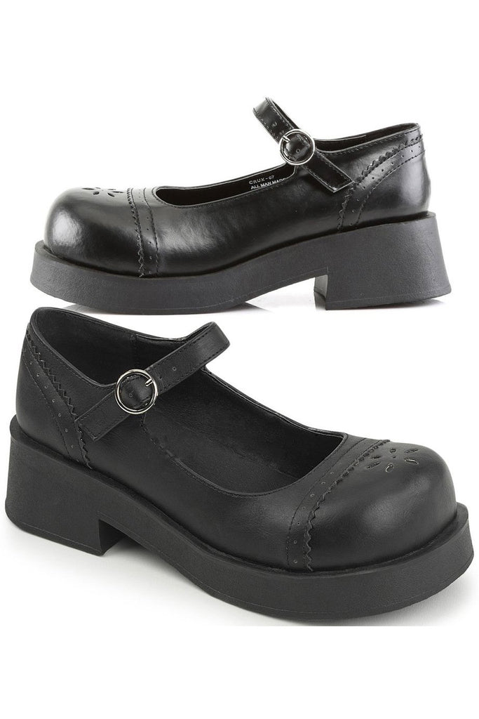 DEMONIACULT CRUX-07 Black Vegan Leather