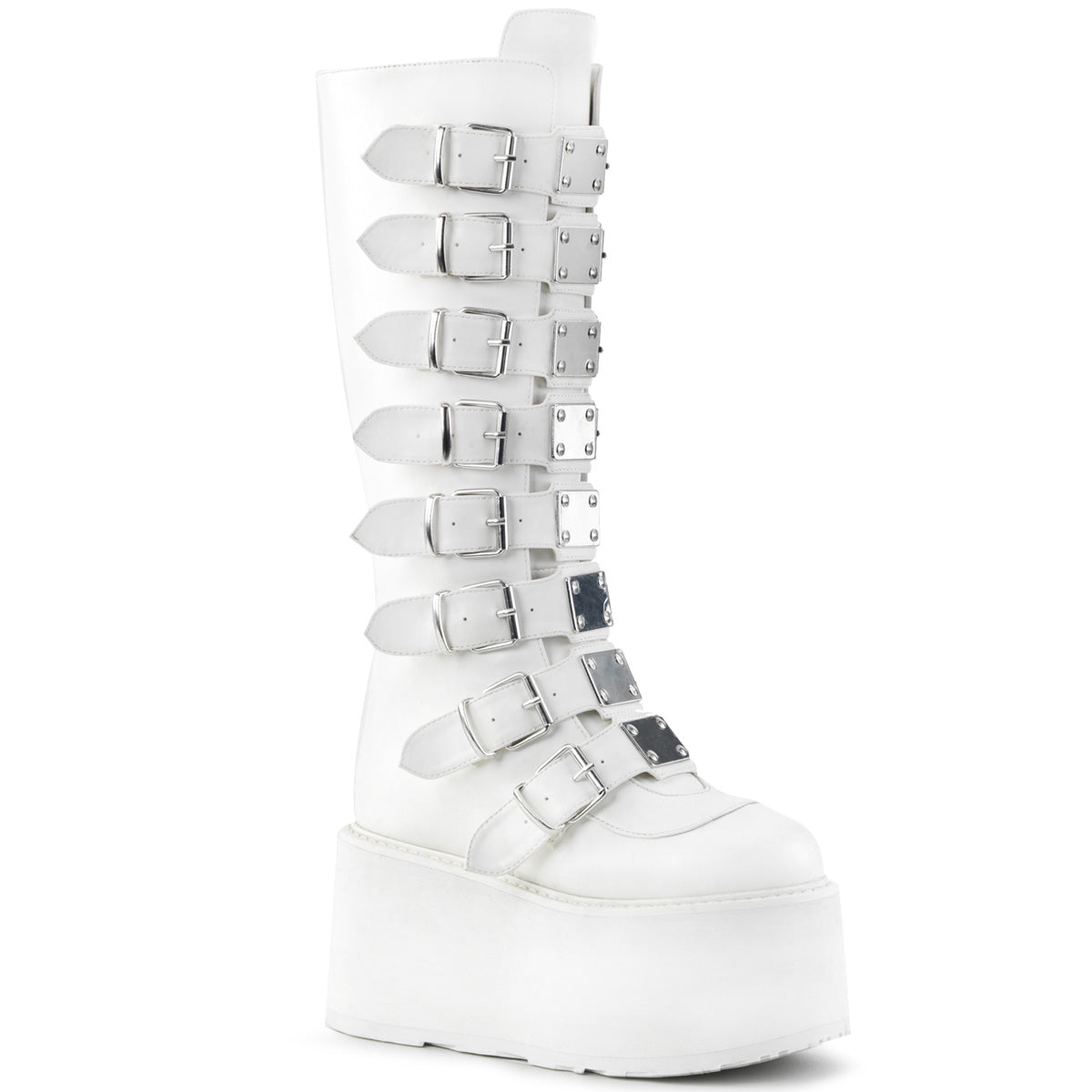 DEMONIACULT DAMNED-318 White Vegan Leather