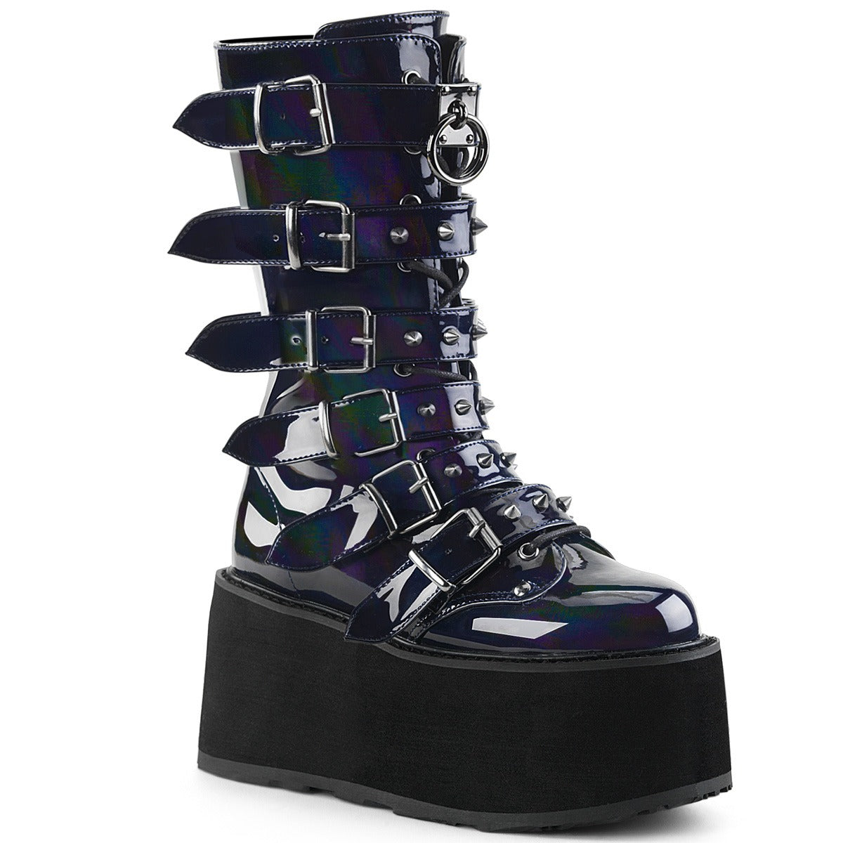 DEMONIACULT DAMNED-225 HOLO Black Vegan Leather