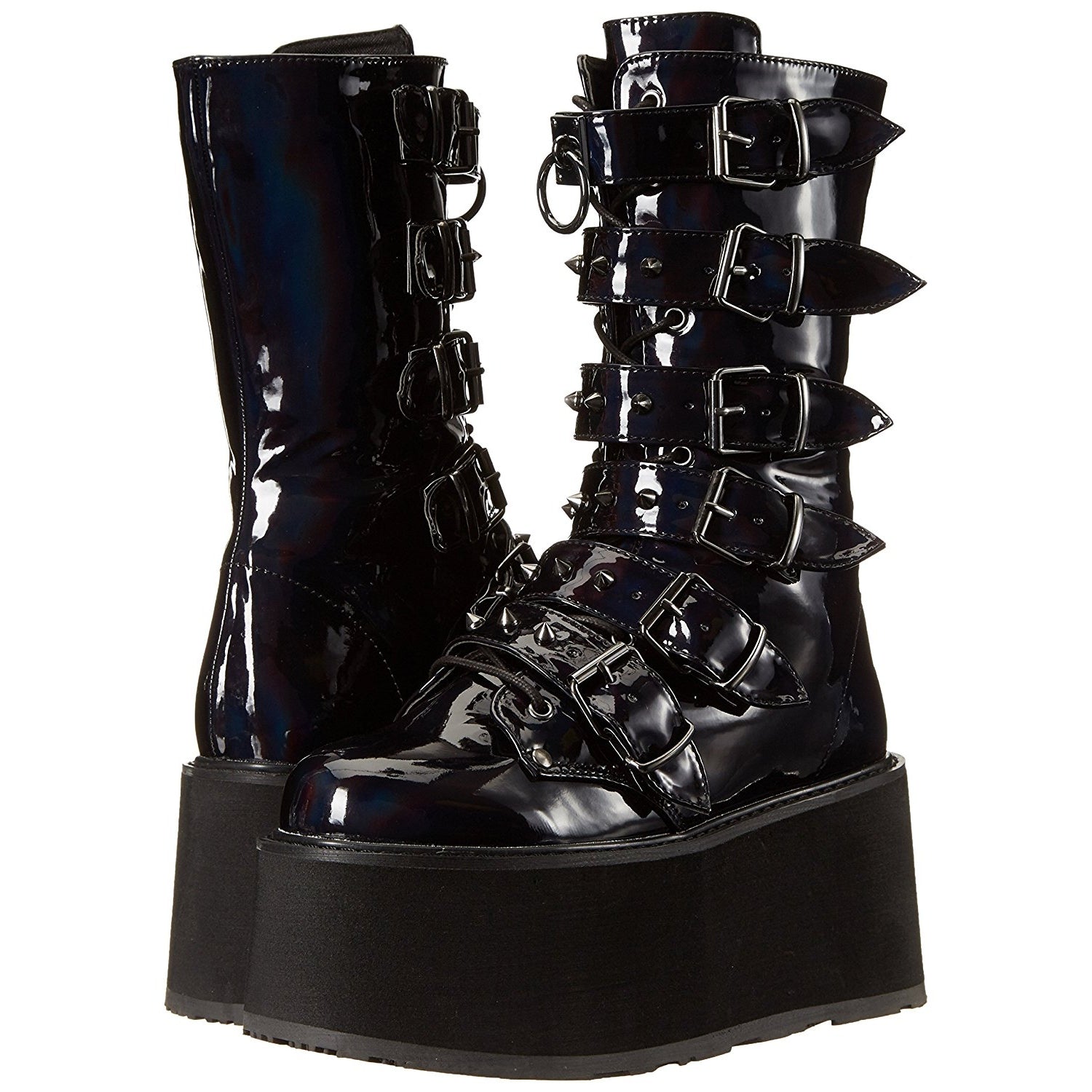DEMONIACULT DAMNED-225 HOLO Black Vegan Leather