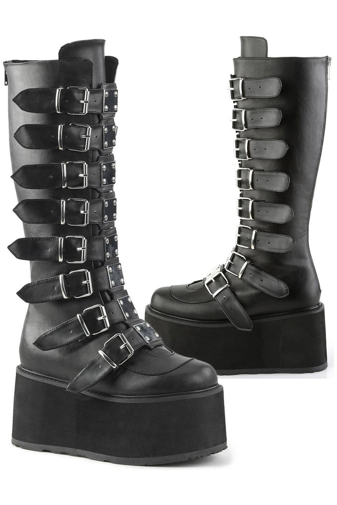 DemoniaCult DAMNED-318 Black Vegan Leather