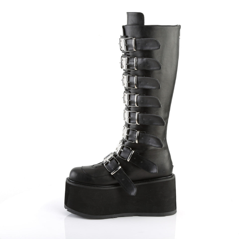 DemoniaCult DAMNED-318 Black Vegan Leather