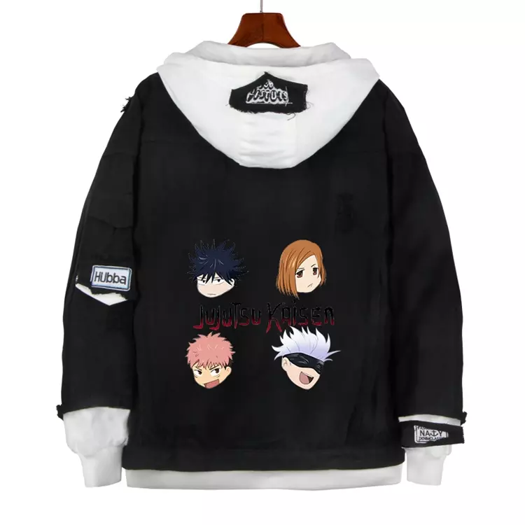 Giacca Denim Nera Jujutsu Kaisen Modello 2