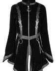 RESTYLE CAPPOTTO IN VELLUTO CON FINTA PELLICCIA ED ANELLI