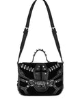 RESTYLE BORSA VELLUTO CON INSERTI IN METALLO E CUCITURA BARA