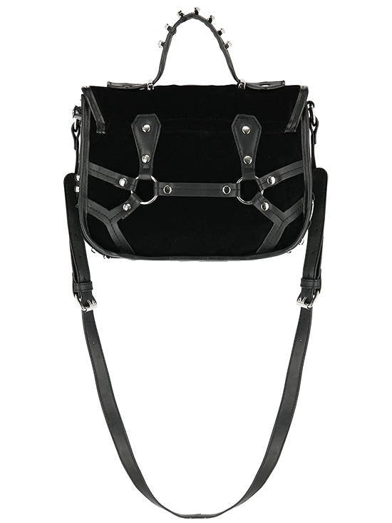 RESTYLE BORSA VELLUTO CON INSERTI IN METALLO E CUCITURA BARA
