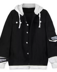 Giacca Denim Nera Monokuma Modello 1