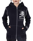 Felpa zip ed orecchie panda