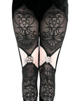 RESTYLE LEGGINGS VELLUTO CON RICAMI E PENTAGRAMMA