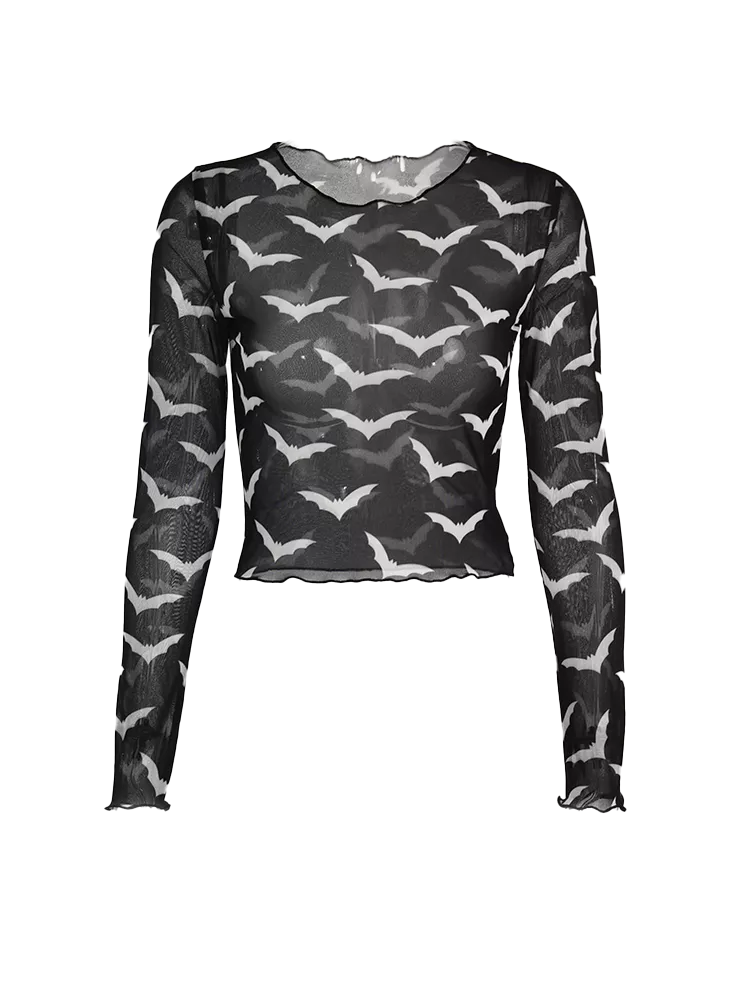 Maglia Semitrasparente/Mesh pipistrelli