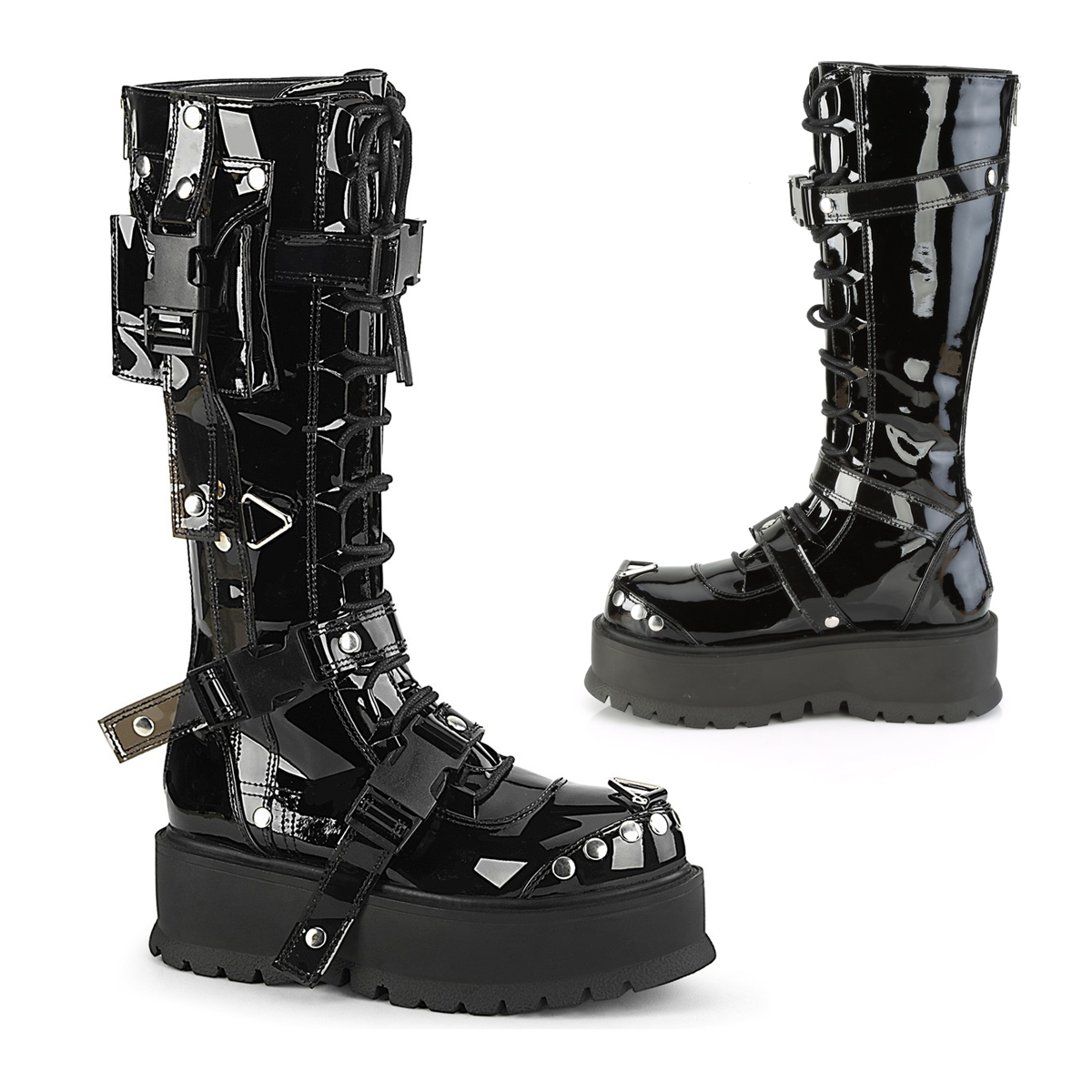 DEMONIACULT SLACKER-260 Black Vegan Leather