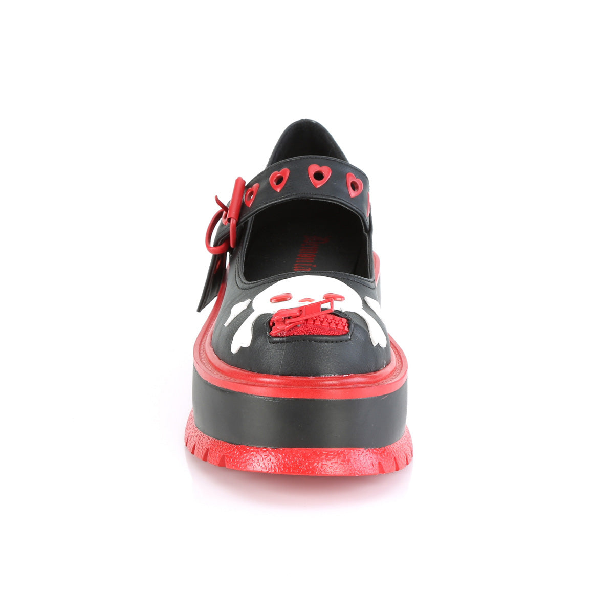DEMONIACULT SLACKER-27 Black and Red Vegan Leather