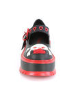DEMONIACULT SLACKER-27 Black and Red Vegan Leather