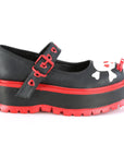 DEMONIACULT SLACKER-27 Black and Red Vegan Leather